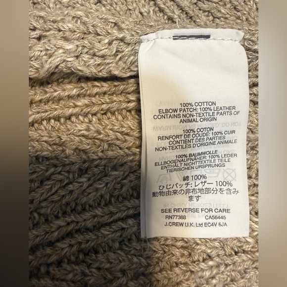 J Crew Mens Ecru Cable Knit Cotton Sweater - Picture 10 of 10